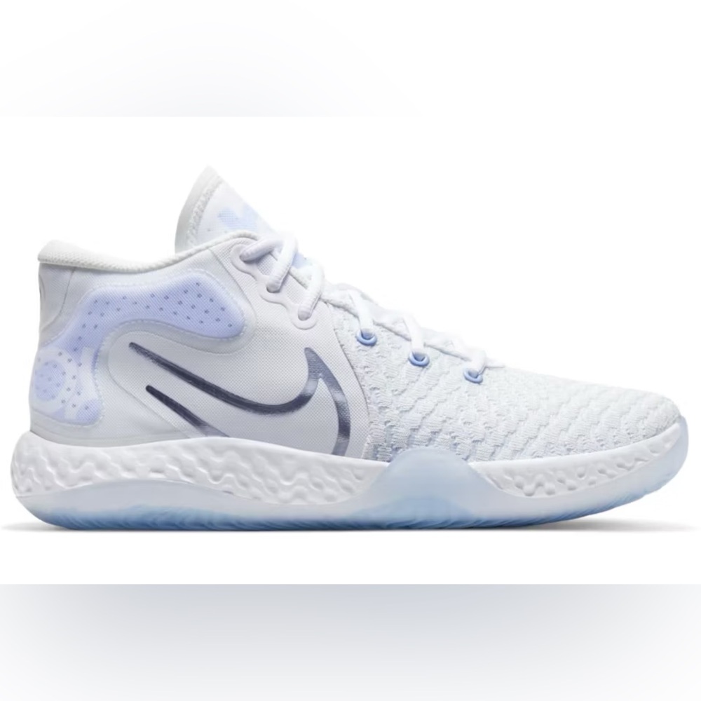 Nike White and Light Blue High-Top Men's Sneakers